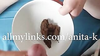 Finger asshole and cum shit