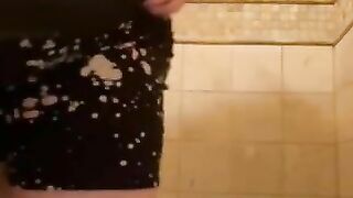 Woman spreads ass cheeks with scar