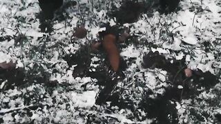 Amazing lady and shit in the forest