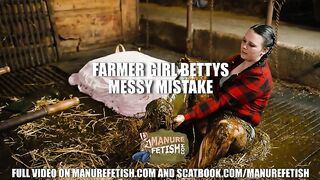 Farmer Girl Bettys messy bathing in cowshit