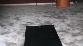 Fat hairy woman piss on a glass and shit