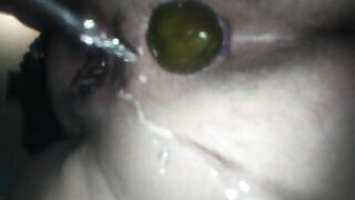 Fat slut closeup shitting