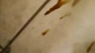 Phat big belly bbw lady shitting