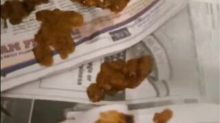 Phat big belly bbw lady shitting