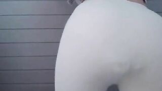 Sweet ginger babe teasing and panty pooping