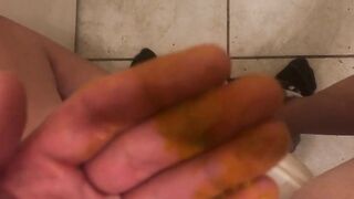 Lovely ass lady pissing and pooping heavily