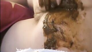 Hot lovely girl shit smearing and pooping