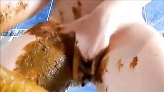 Masturbating fisting and squirting orgasm