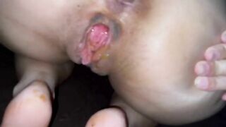 Mega sticky shit from round booty