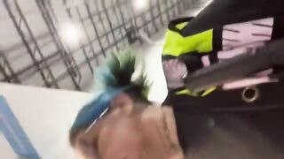 Chubby amateur punk lady pooping pov