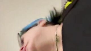 Chubby amateur punk lady pooping pov