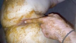 Lady covered in shit while getting nailed