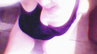 Massive belly lady smearing shit