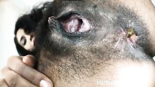 Thick hairy babe and dark tasty asshole