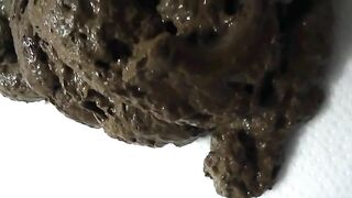 Pretty curvy lady and sticky poop