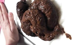 Hairy hot milf poops