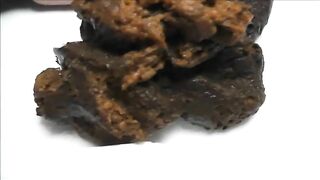 Creamy sticky dark poop