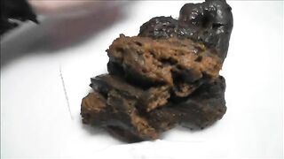 Creamy sticky dark poop