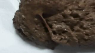 Milf in stockings poop hard