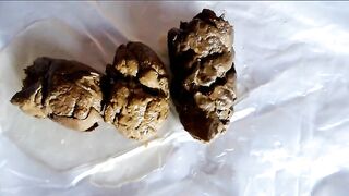 Naked tall sexy babe dropping cheesy turd