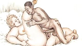 Black man fucks a blonde's ass with a dildo