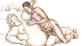 Black man fucks a blonde's ass with a dildo