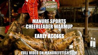 Manure Sports Cheerleaders Warmup in Cowshit