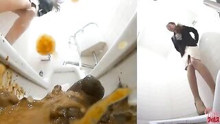 Japanese horny lady dropping heavy shit