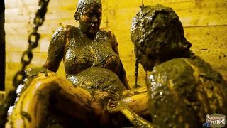 Nights out with Betty and Lyndra showering with cowshit