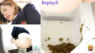 Hairy hot Japanese gal dripping shit