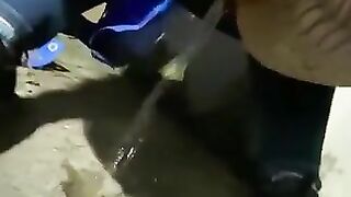 Marvelous chubby milf poops in the warehouse