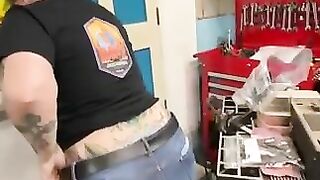 Tattooed chubby punk bitch poops