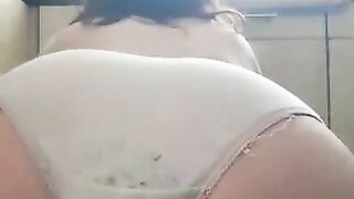 Messy Panty pooping in my kitchen