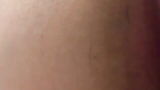 Lovely naked lady poops in closeup