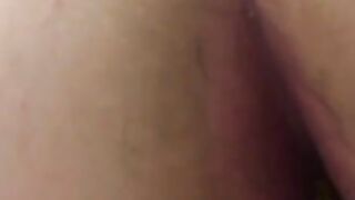 Lovely naked lady poops in closeup