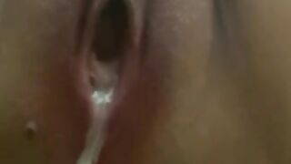 Creamy pussy and poop closeup