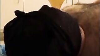 Horny guy taking heavy shit on his face