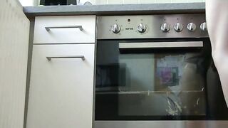 Big booty mommy poops in the kitchen