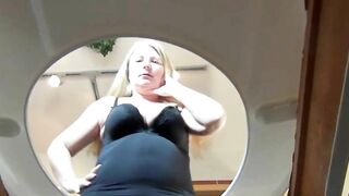 Chubby mature lady poops heavily for slave