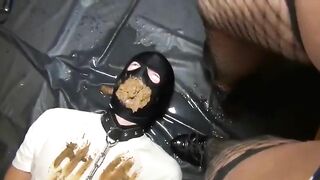 Blonde mature lady and kinky slave