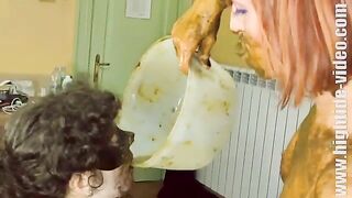 Two kinky scat babes enjoying hard scat fuck