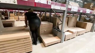 Warehouse fun with tattooed babe