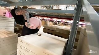 Warehouse fun with tattooed babe