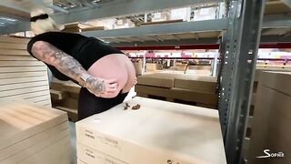 Warehouse fun with tattooed babe
