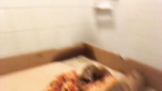 Pawg babe poops in the pizza box