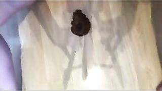 Blonde British shits on floor and scoops up for eating