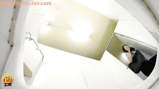 Pretty lady dropping hot brown logs