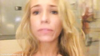 Blonde milf masturbates and poop