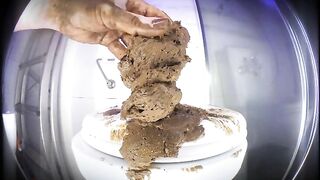 Huge messy poops on the toilet