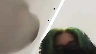 MILF in mask and sexy poop